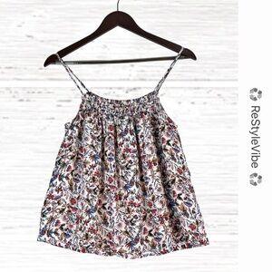 EVEREVE Women’s Size S Top Tank Shirt Floral Lined Bohemian Style Adjustable